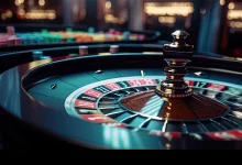 a roulette wheel with a ball on top
